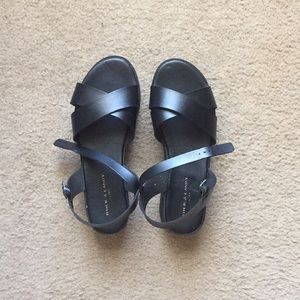 black platform sandals